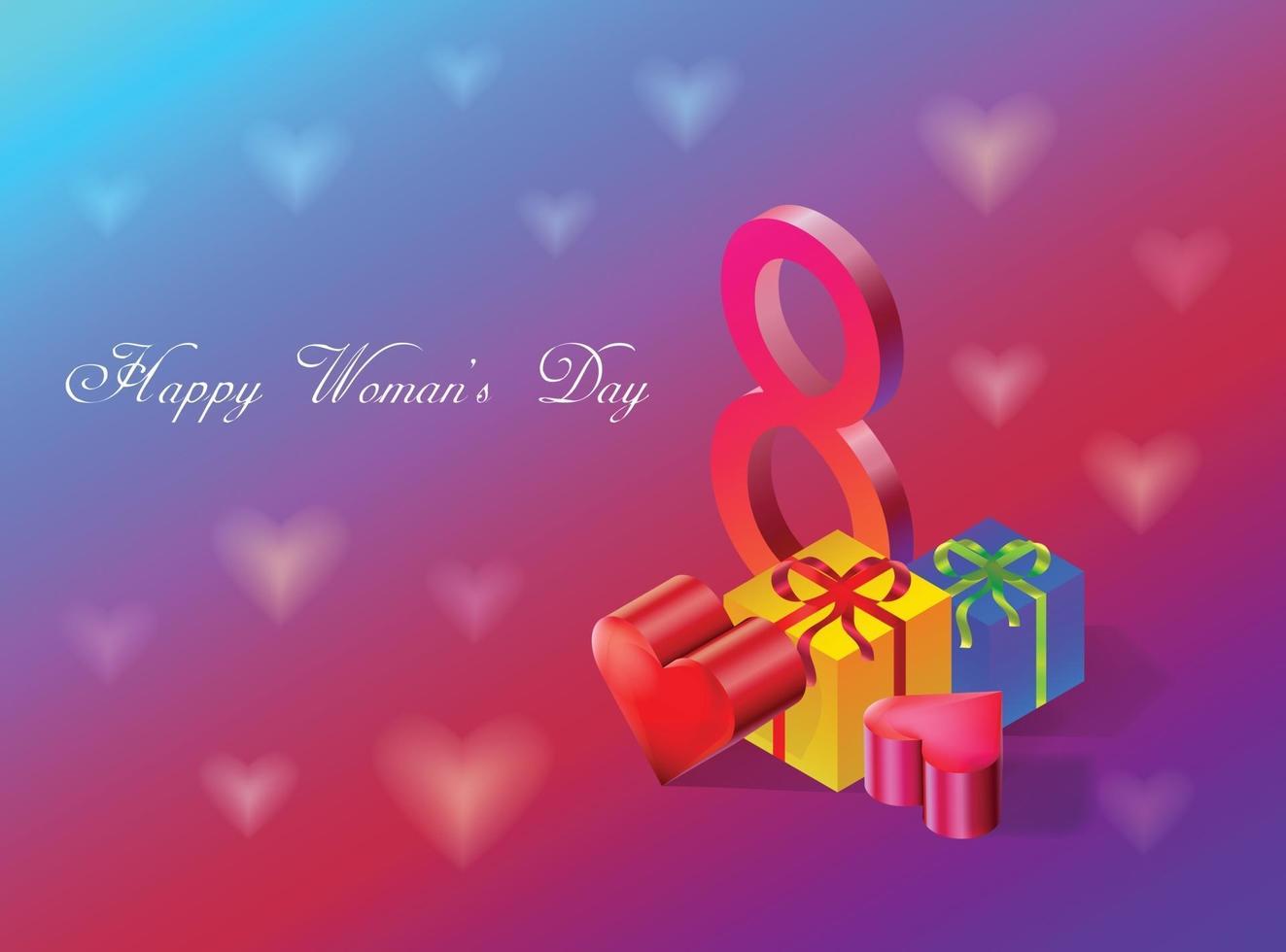 Happy woman's day, march 8 vector illustration,