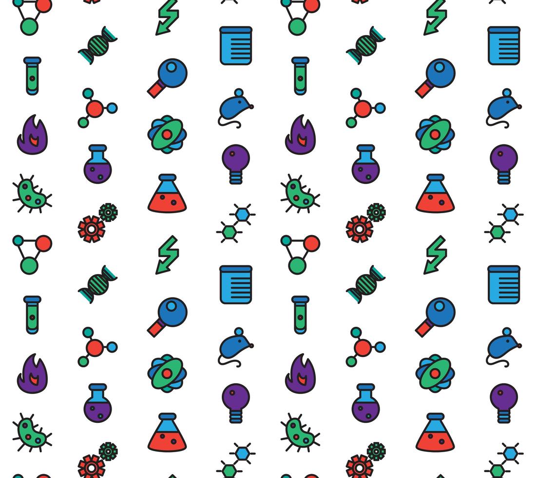 Science icons seamless pattern vector