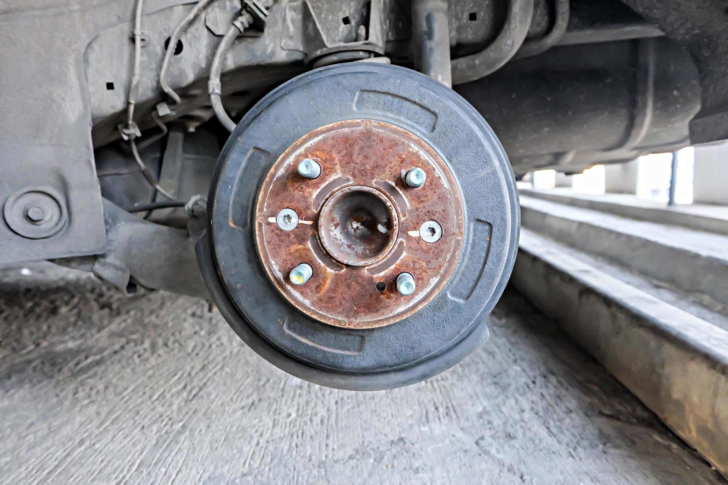 drum brake assembly, changing tire. photo