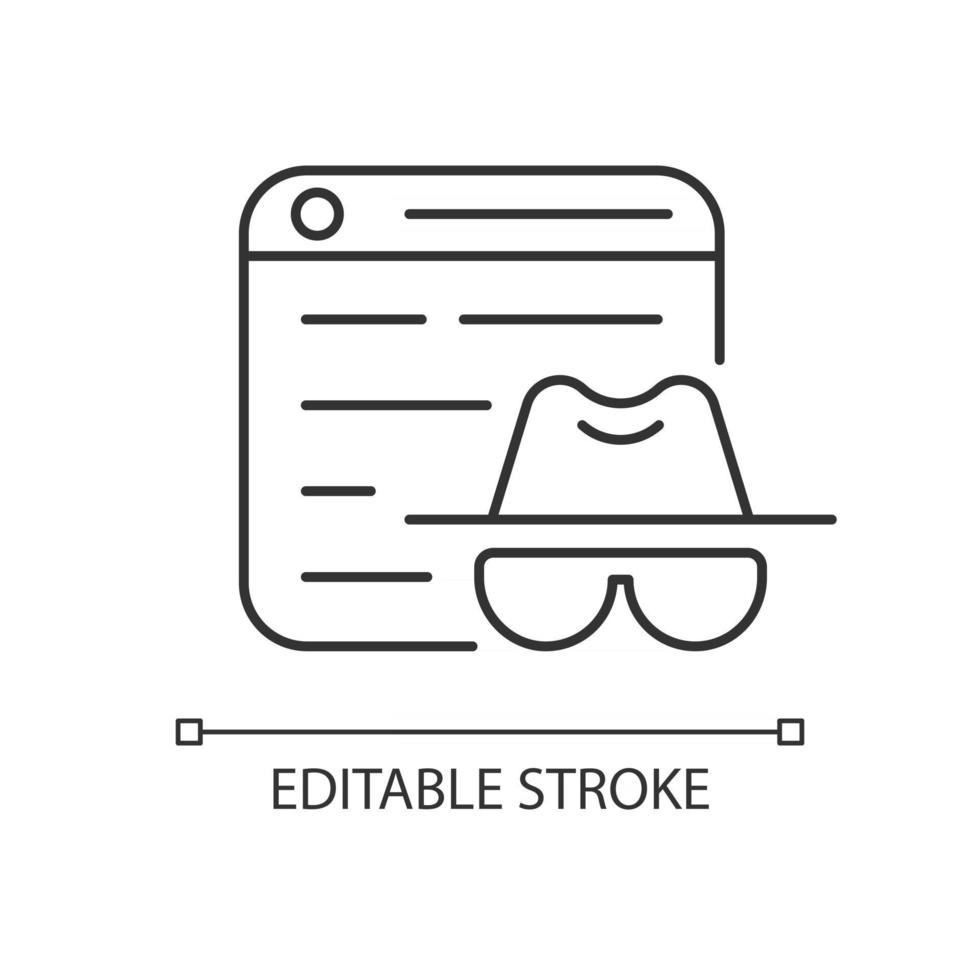 Private browsing linear icon vector