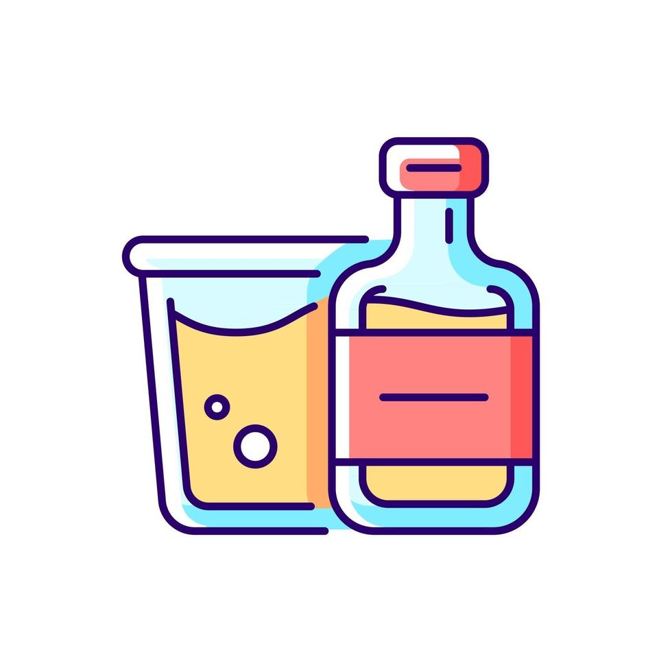 Airplane alcohol RGB color icon vector
