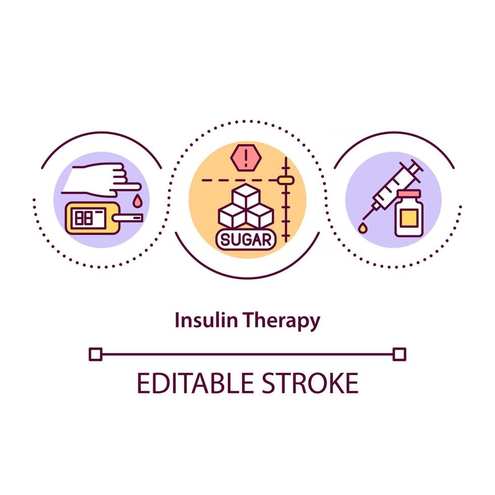 Insulin therapy concept icon vector