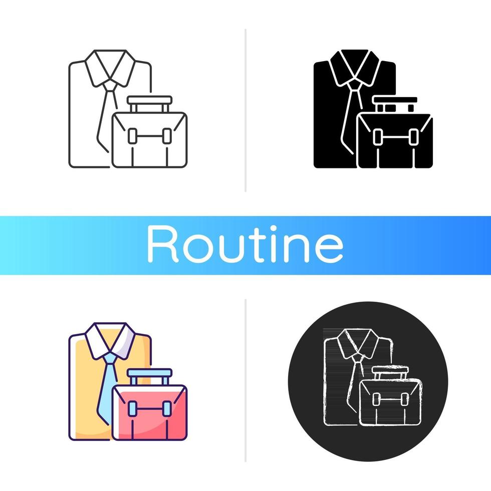 Formal clothing and briefcase icon vector