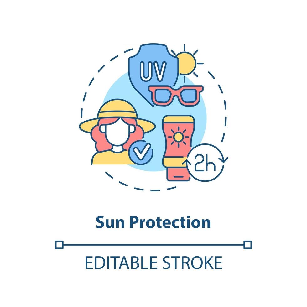 Sun protection concept icon vector