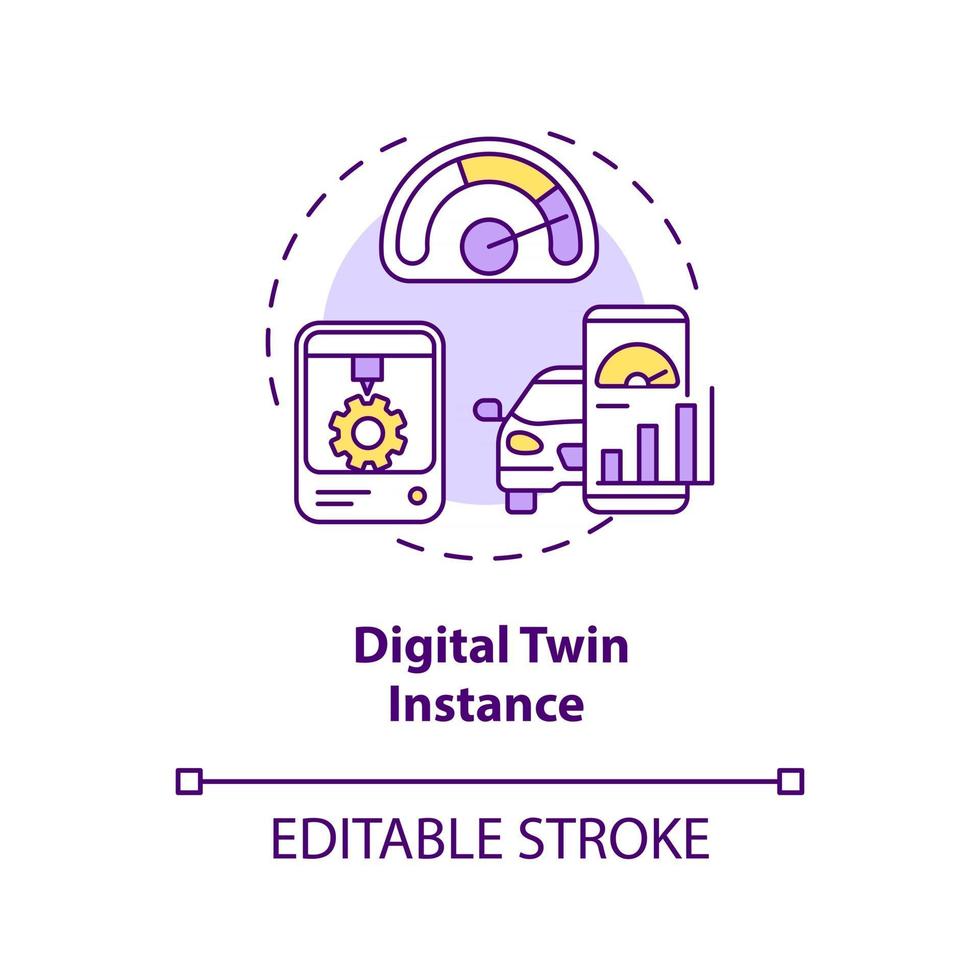 Digital twin instance concept icon vector