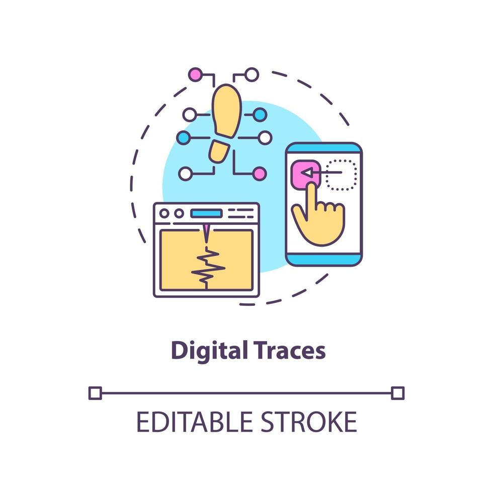 Digital traces concept icon vector