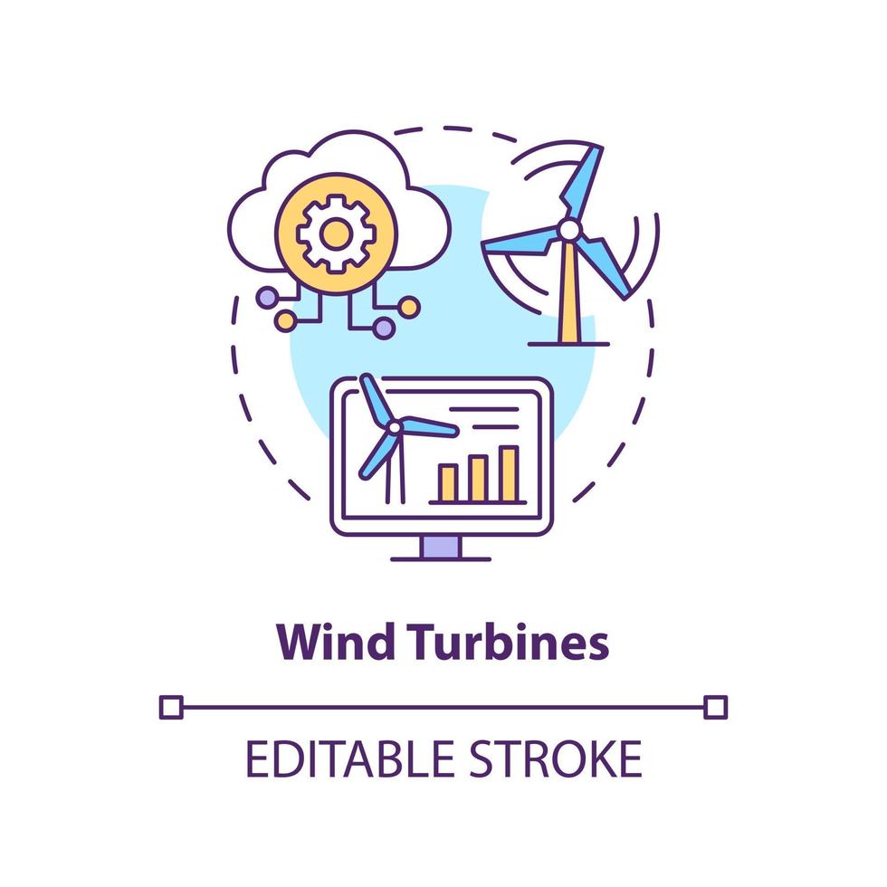 icono de concepto de turbinas de viento vector