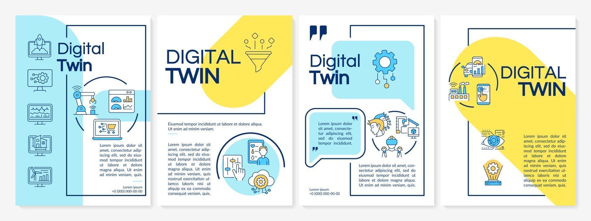 Digital twin brochure template vector