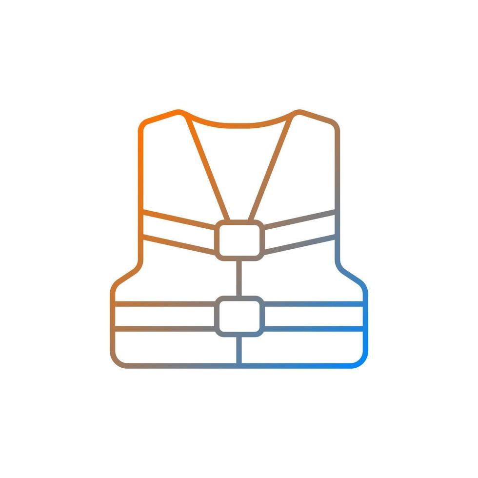 Life jacket gradient linear vector icon