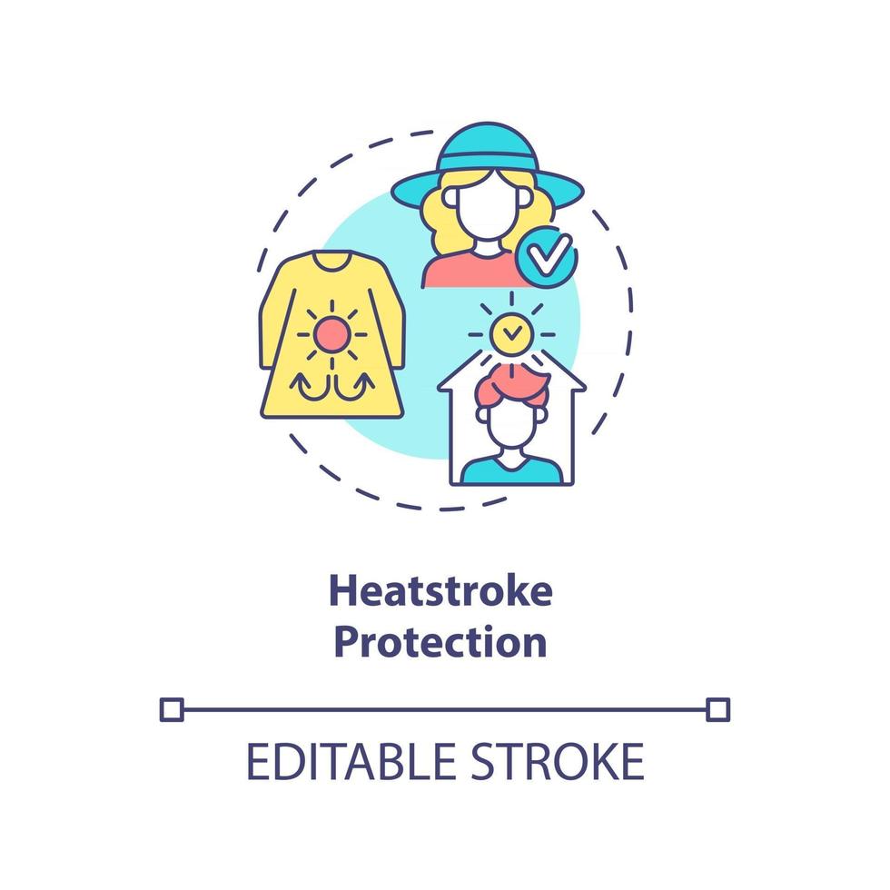 Heatstroke protection concept icon vector