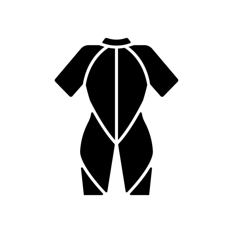 Wetsuit black glyph icon vector