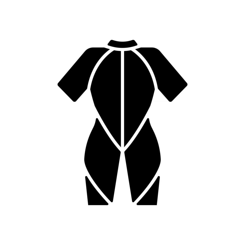 traje de neopreno icono de glifo negro vector