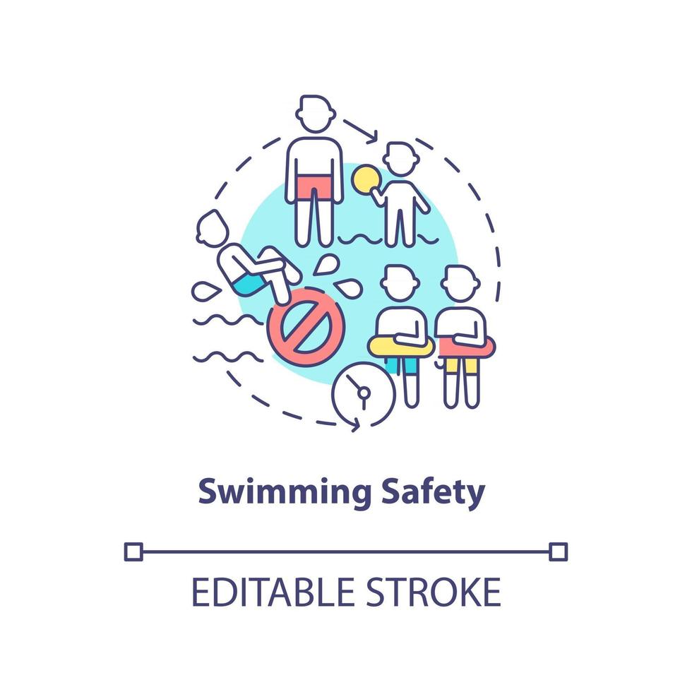 Swimming safety concept icon vector