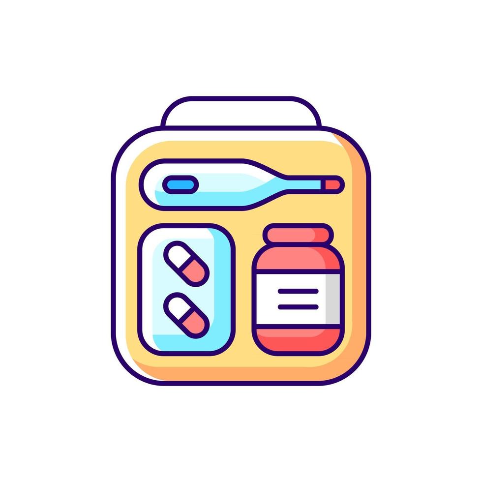 Mini first aid kit RGB color icon vector