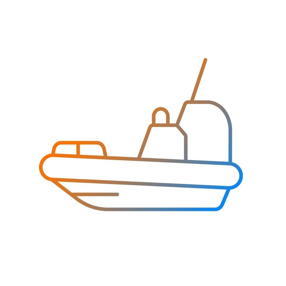 Rescue boat gradient linear vector icon