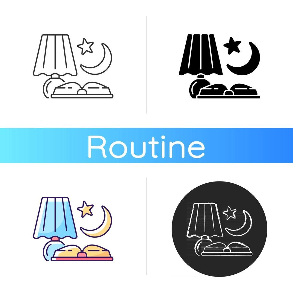 Evening reading icon vector