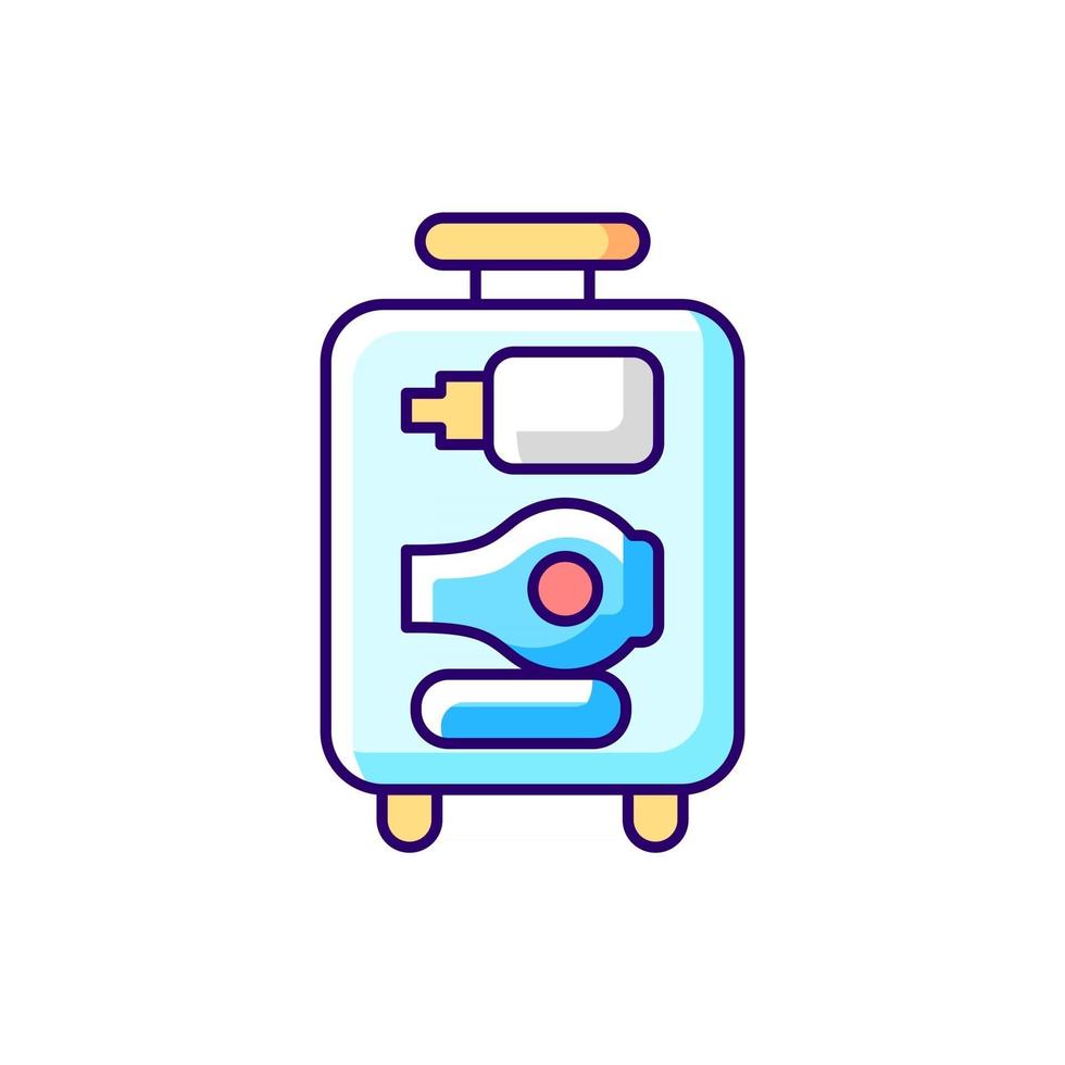 Open suitcase RGB color icon vector