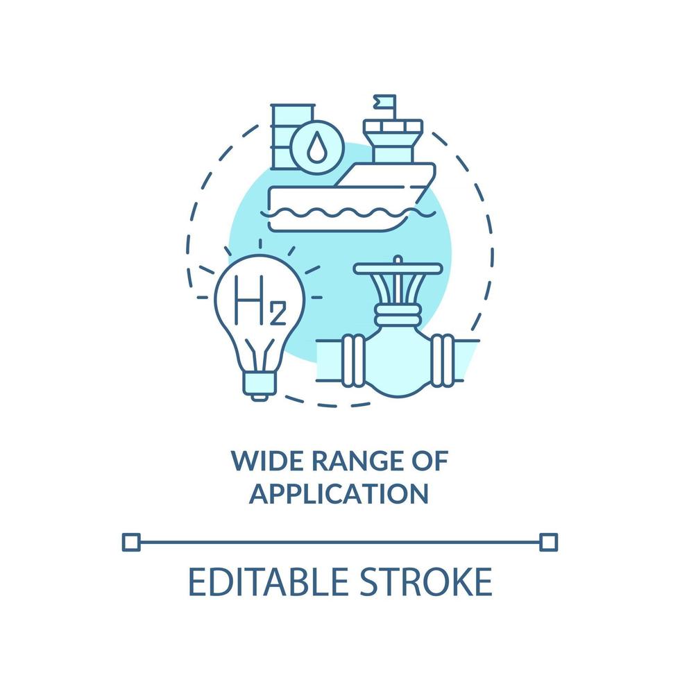Wide application range for hydrogen concept icon vector