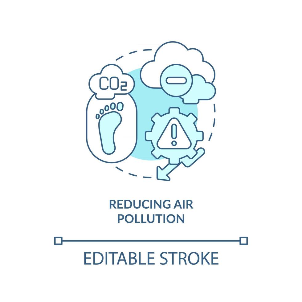 Reducing air pollution concept icon vector