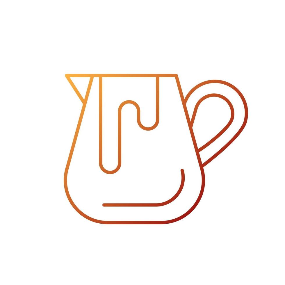 Milk jug gradient linear vector icon