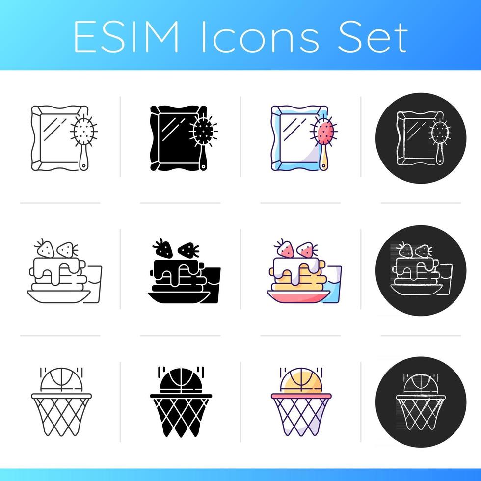 Everyday lifestyle icons set vector