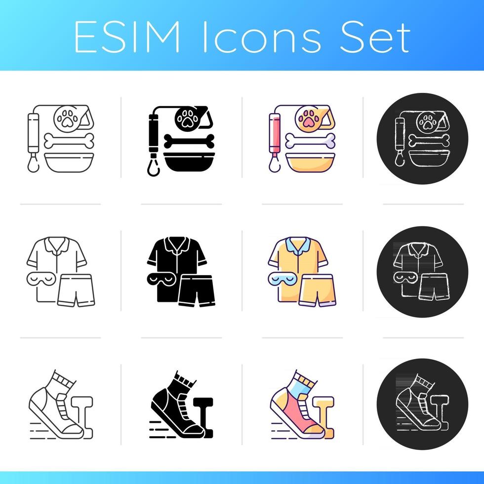 Daily activities icons set vector