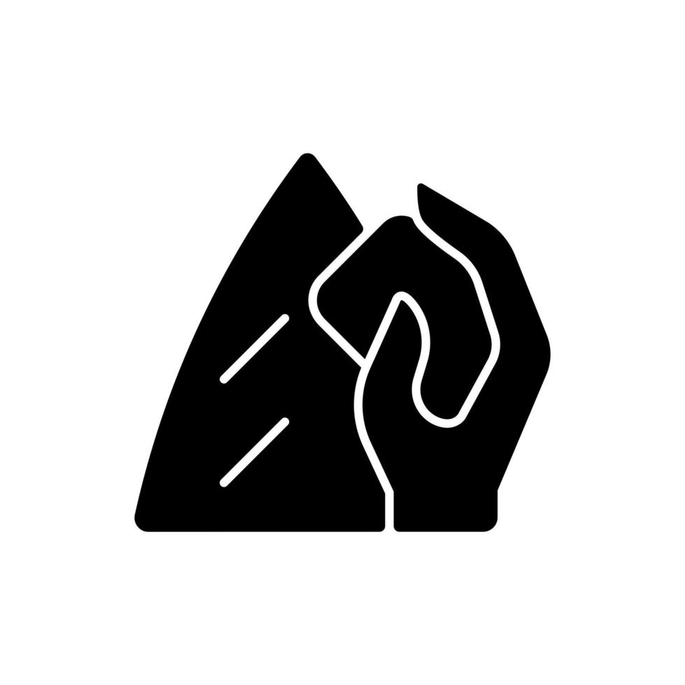 Surfboard wax black glyph icon vector