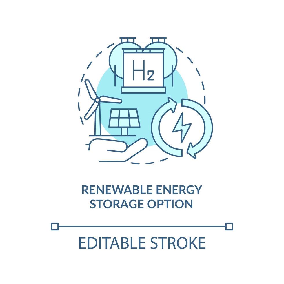 Renewable energy storage option concept icon vector
