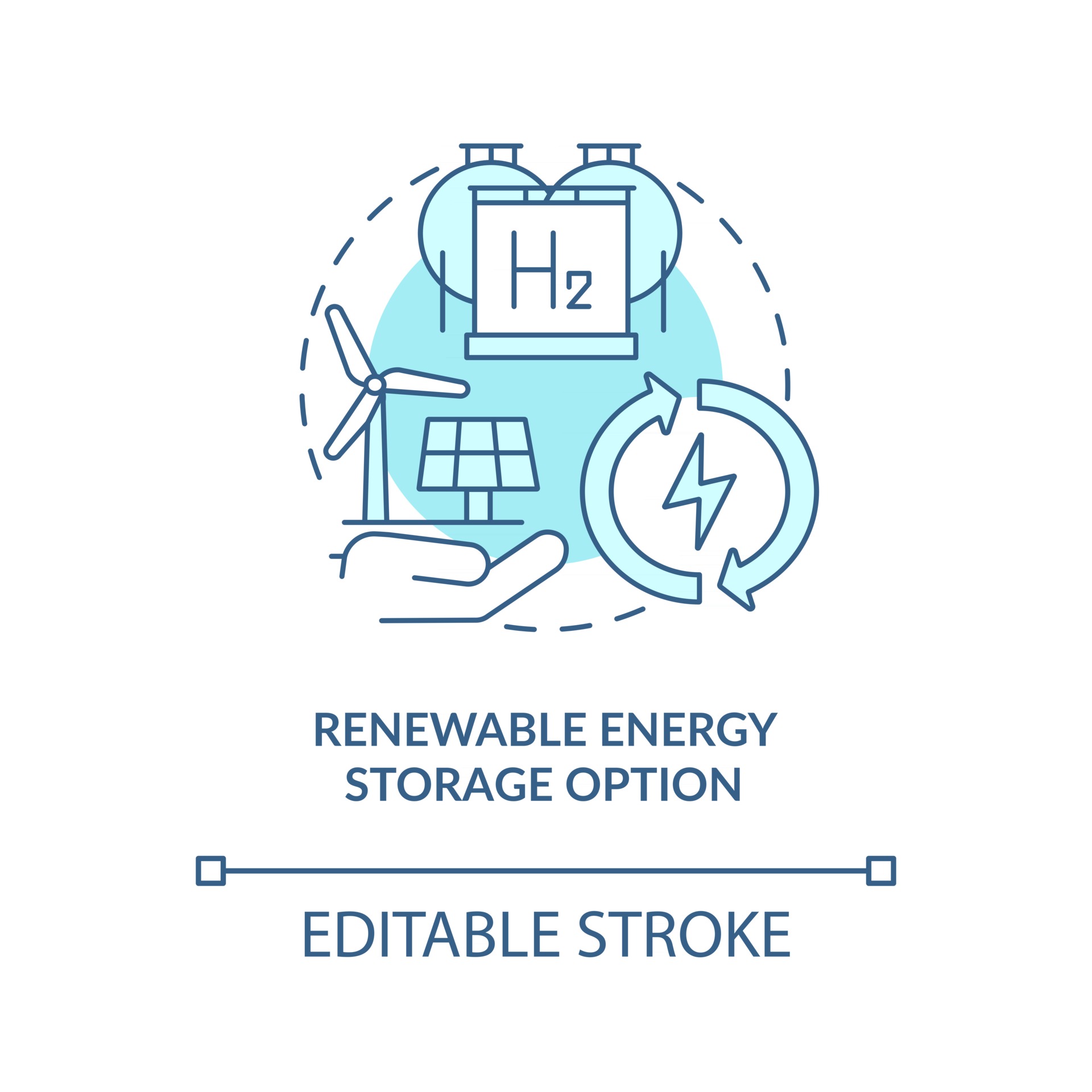 Renewable energy storage option concept icon 2945353 Vector Art at Vecteezy