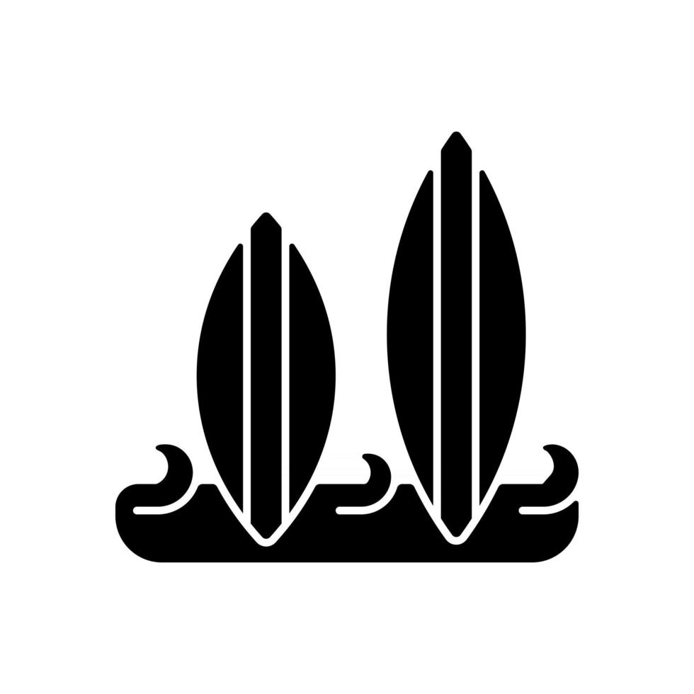 Surfboard black glyph icon vector
