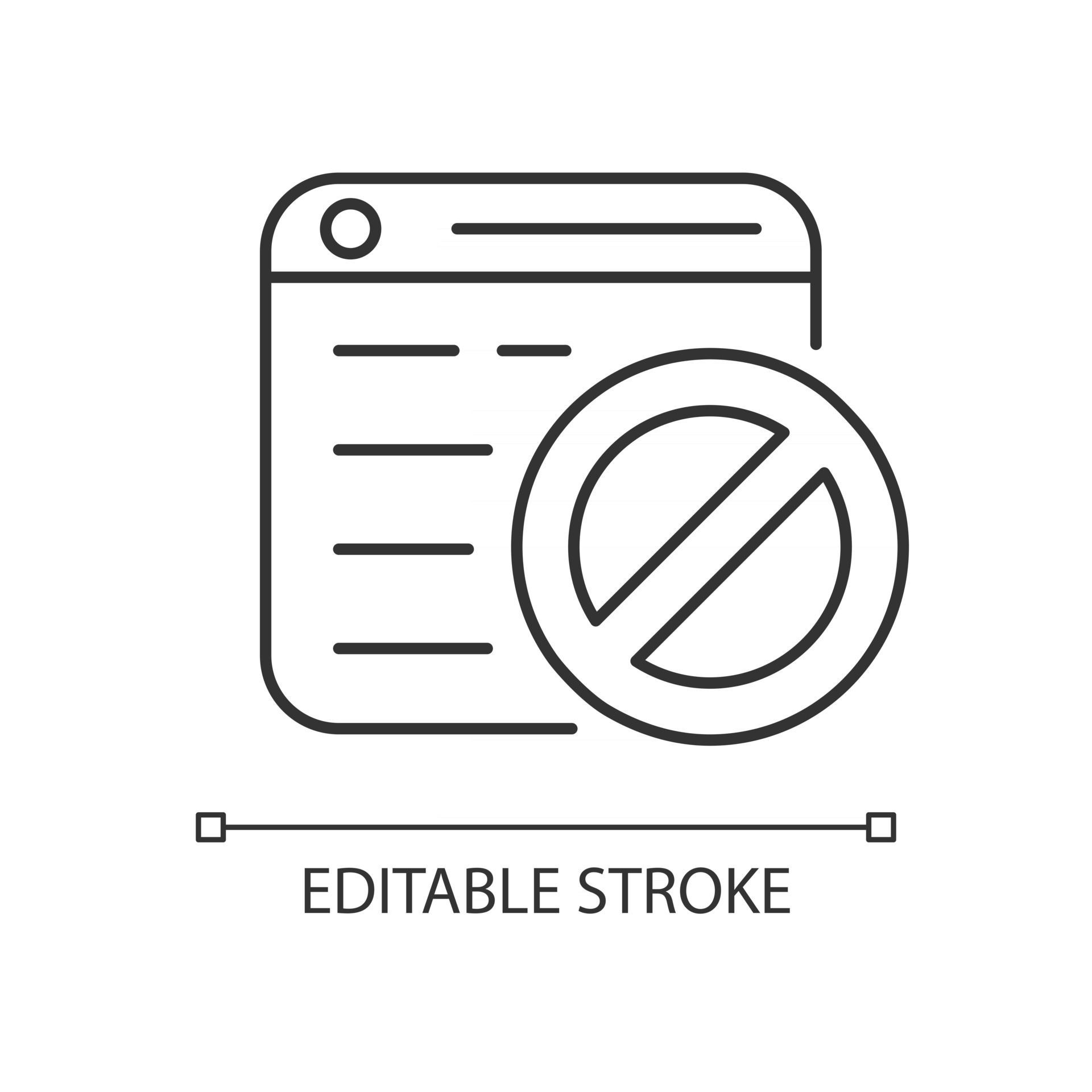 Website blocking linear icon 2945382 Vector Art at Vecteezy