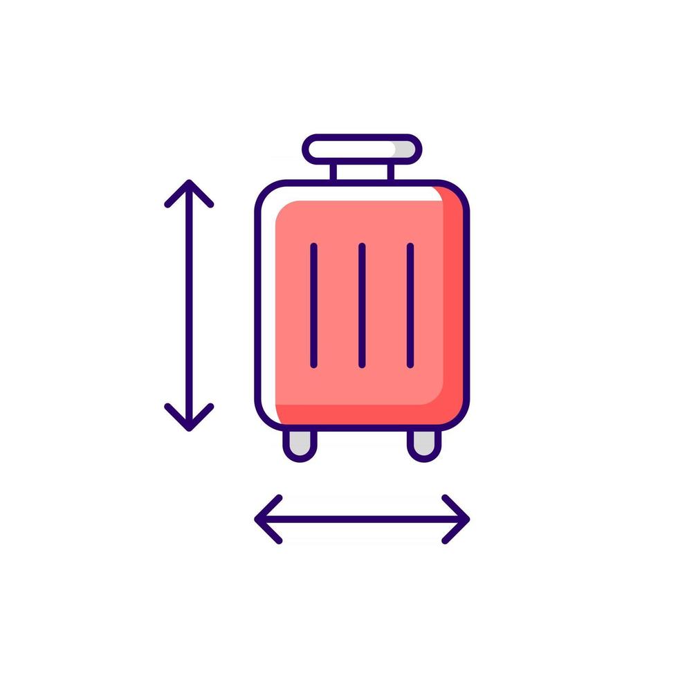 Baggage size RGB color icon vector