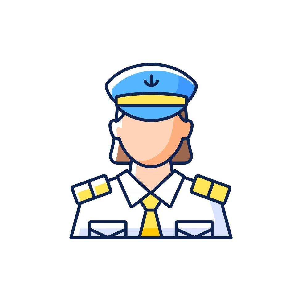 Female chief officer RGB color icon vector