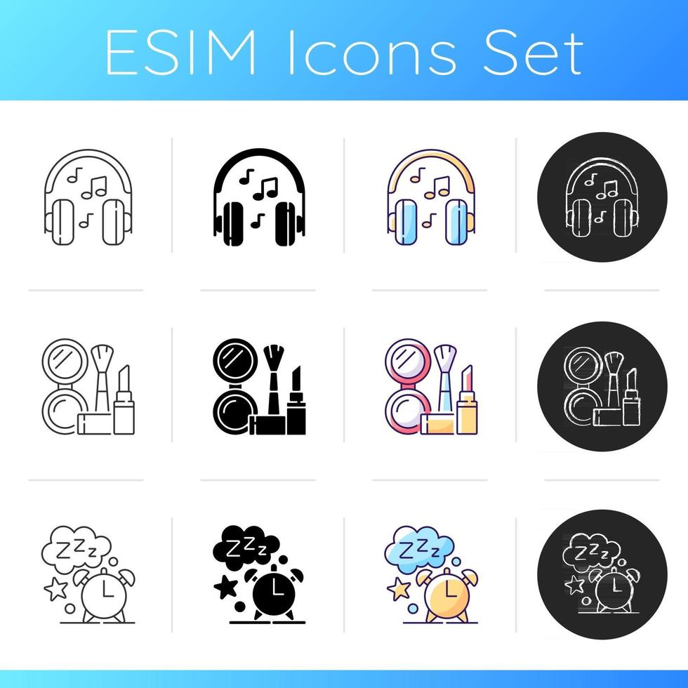 Everyday activities icons set vector