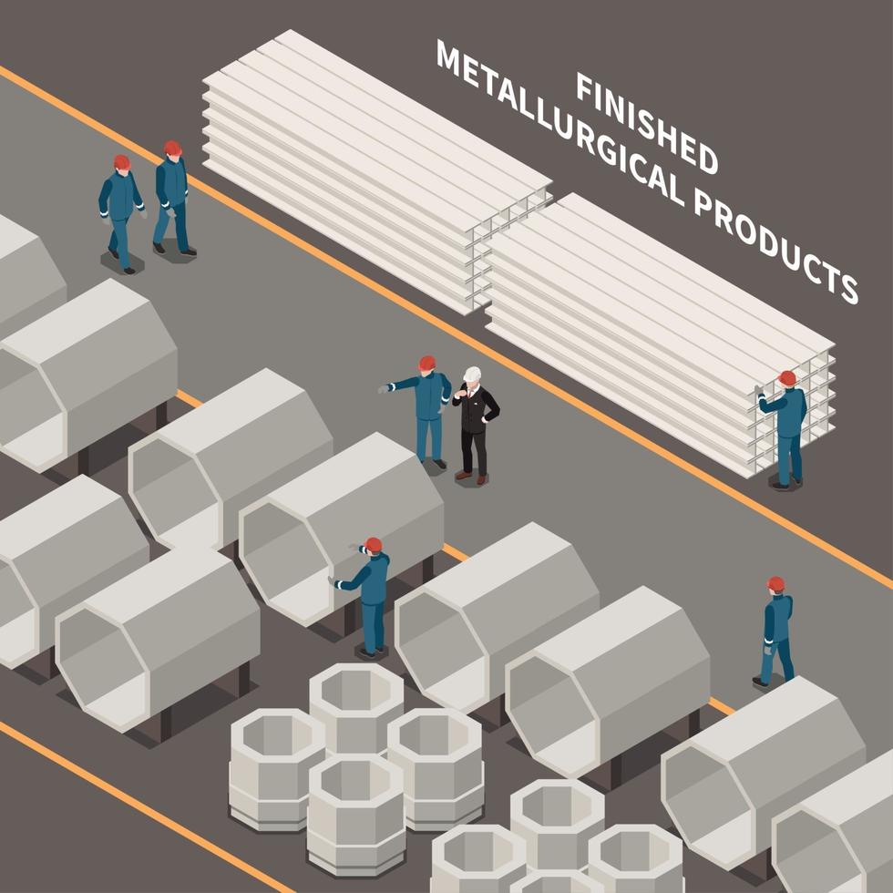 Metal Industry Isometric Composition Vector Illustration