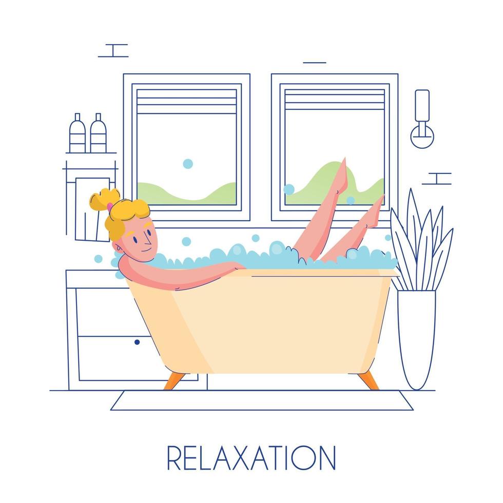 Woman Hygiene Bath Vector Illustration