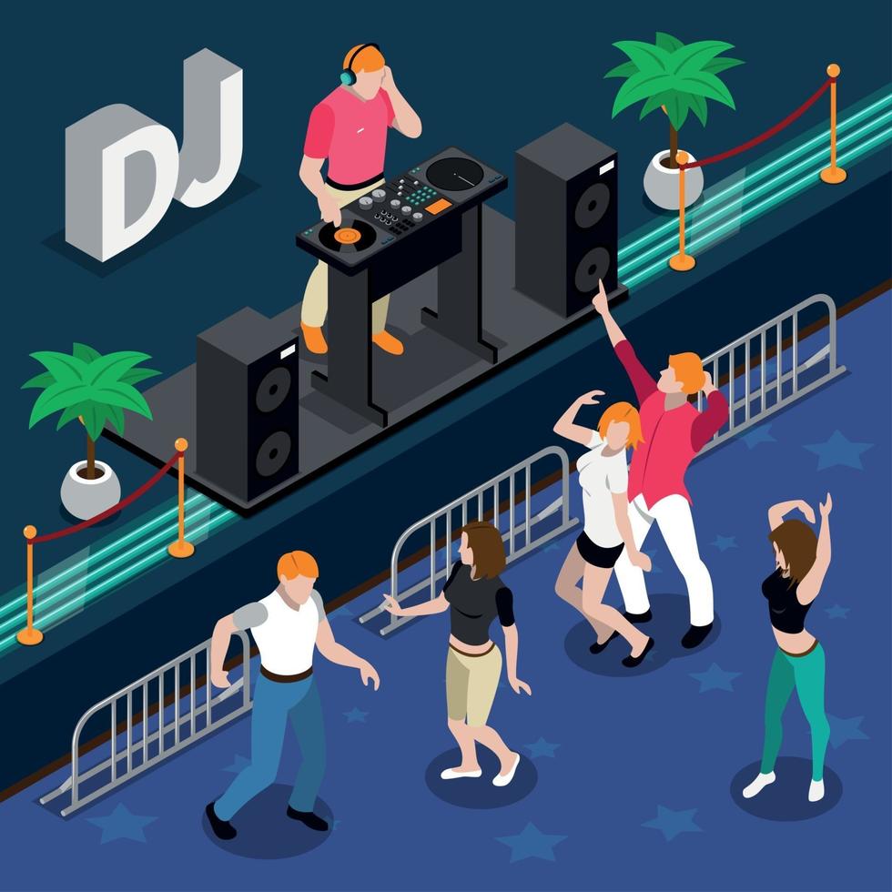 Musicians Isometric Composition Vector Illustration