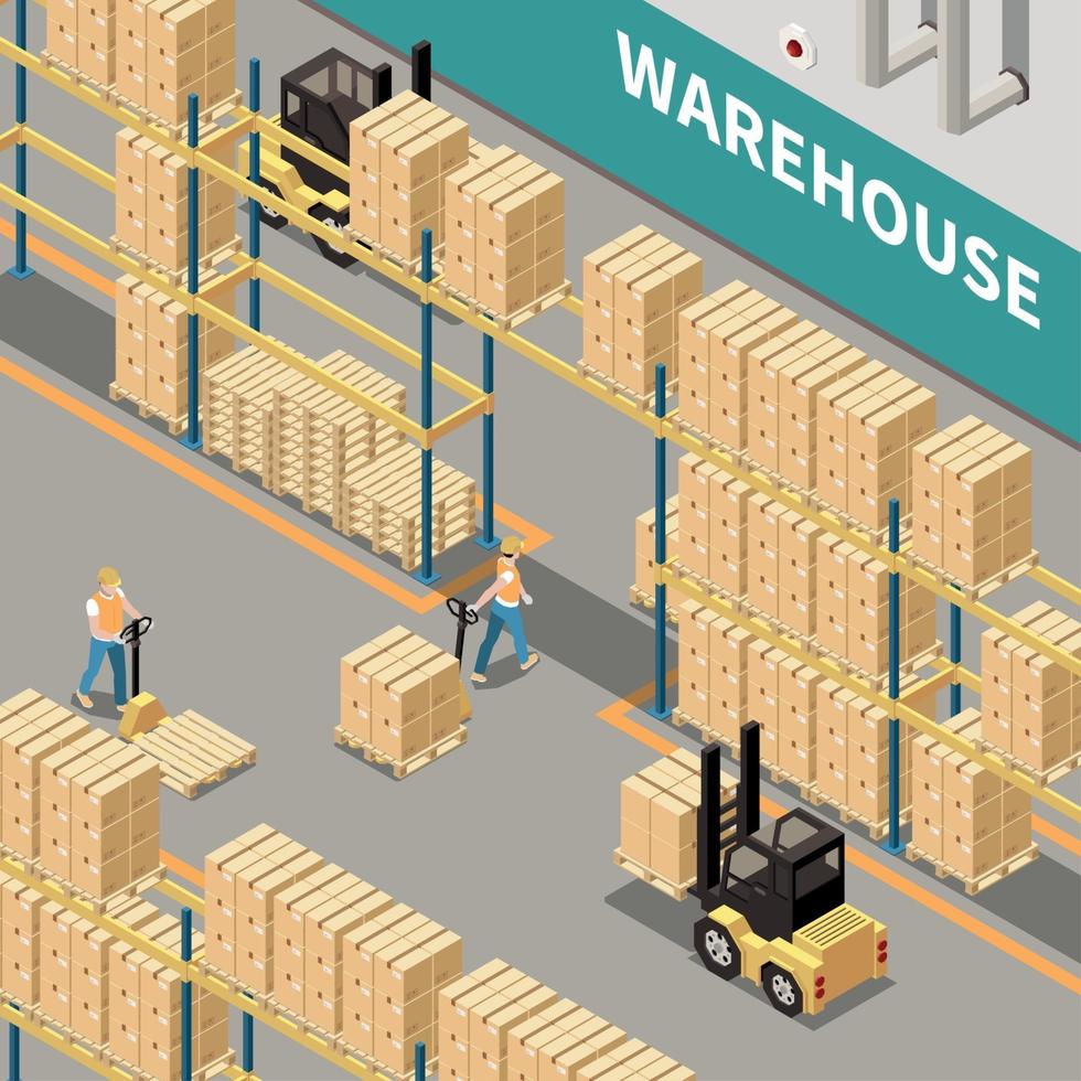 Warehouse Isometric Illustration Vector Illustration