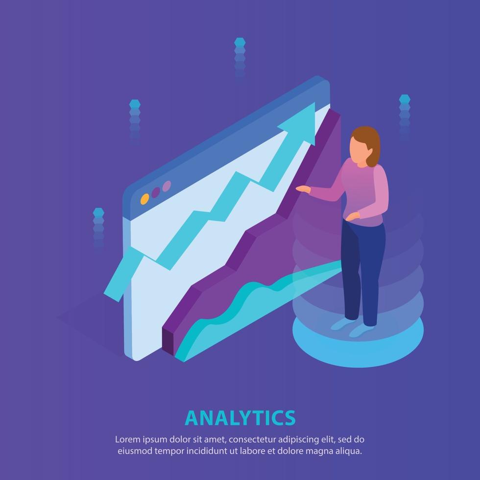 Business Analytics Isometric Background Vector Illustration