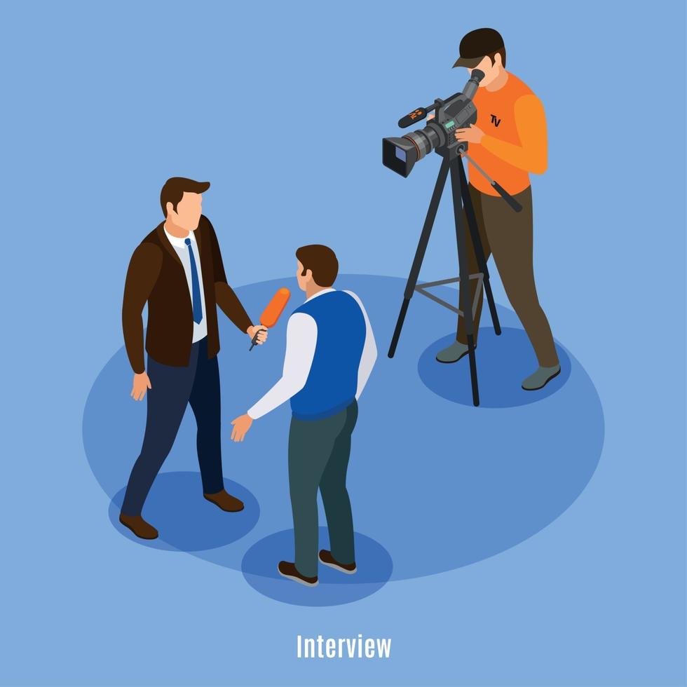 Interview Isometric Background Vector Illustration