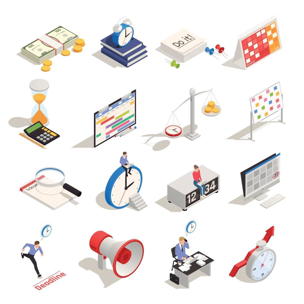 Business Planning Isometric Icons Vector Illustration