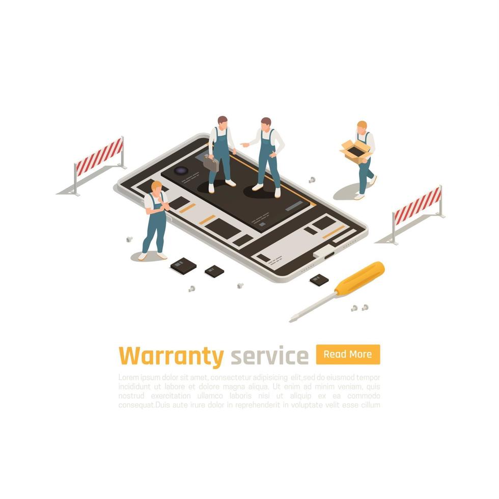 Warranty Service Isometric Design Concept Vector Illustration