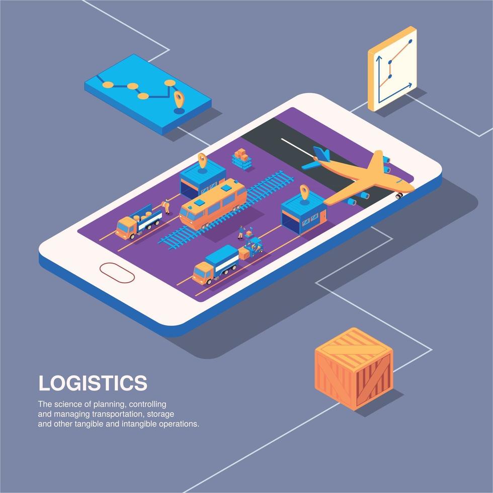 Smart Logistics Conceptual Composition Vector Illustration