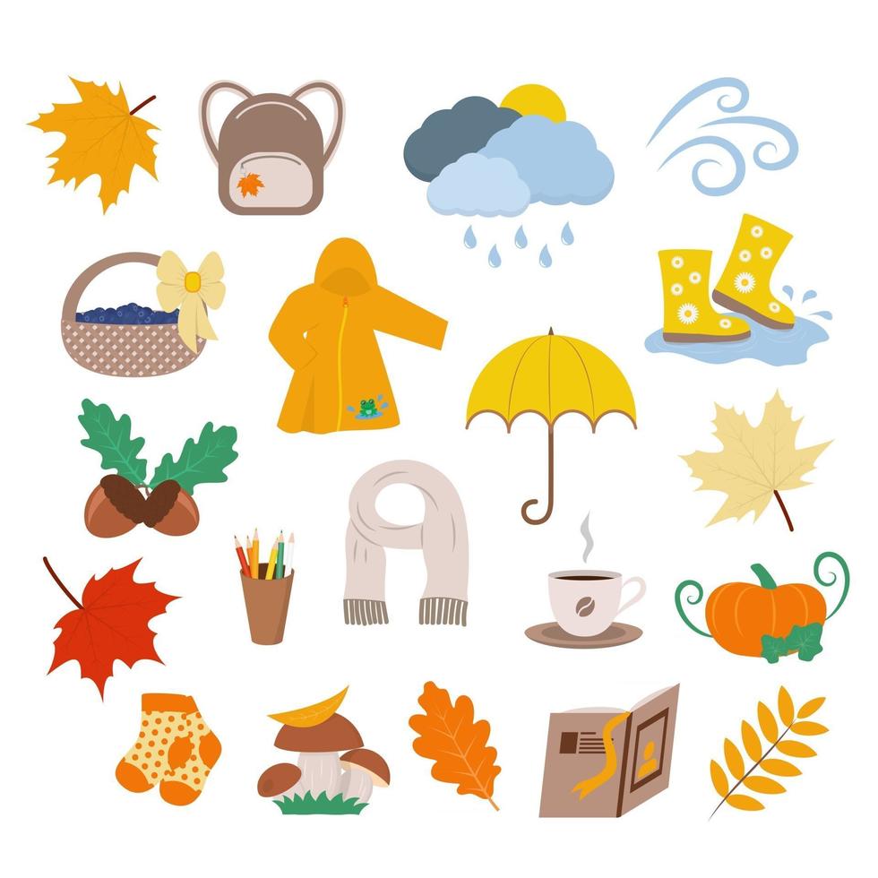 Autumn Season Set of Design Elements vector