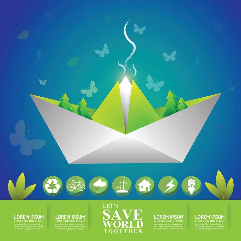 Save the world design vector