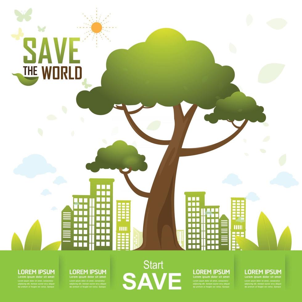 Save the world design vector