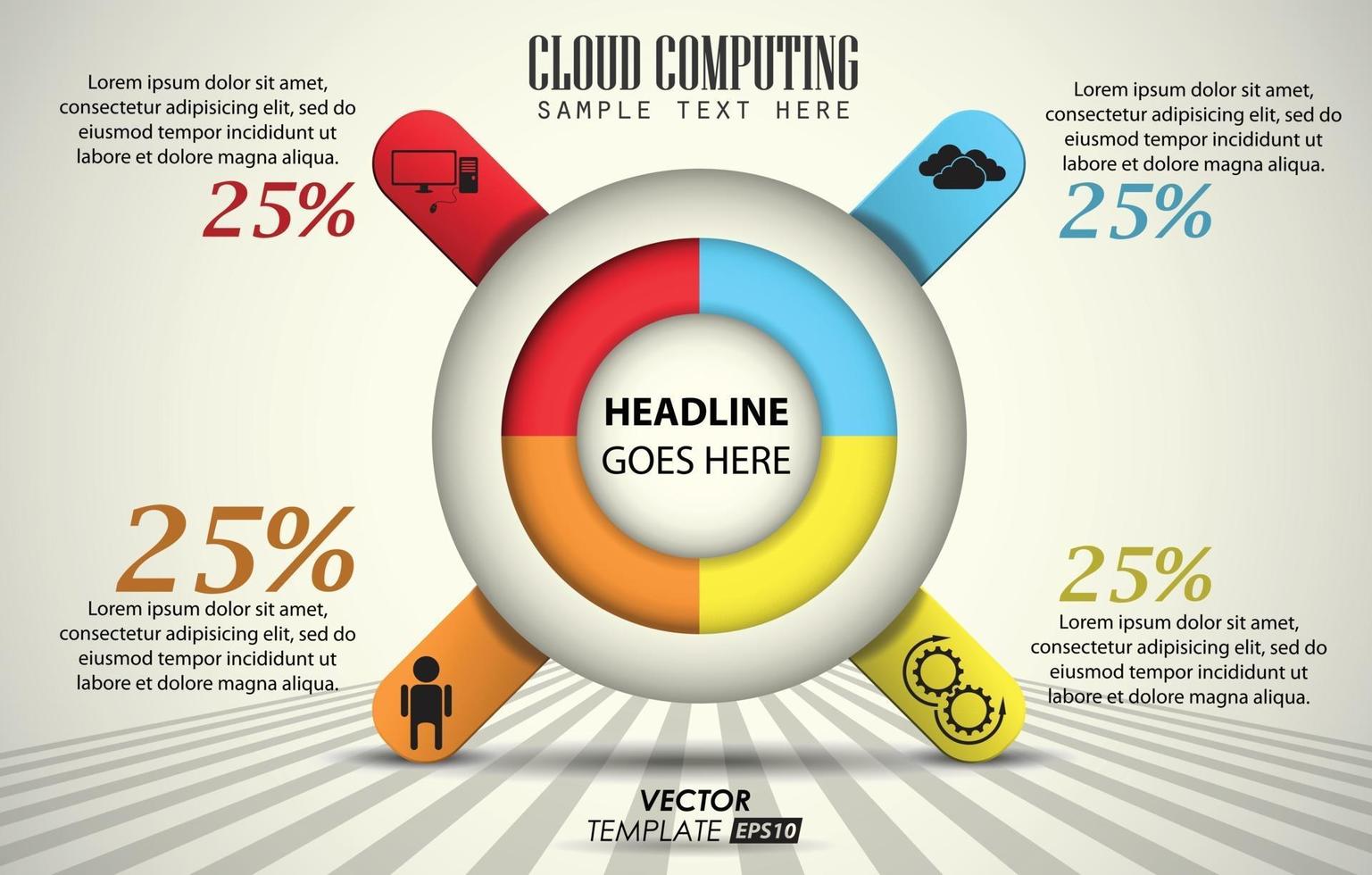 Info graphic cloud computing vector