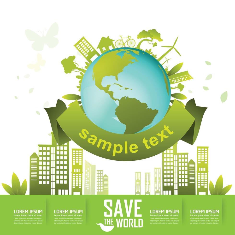 Save the world design vector