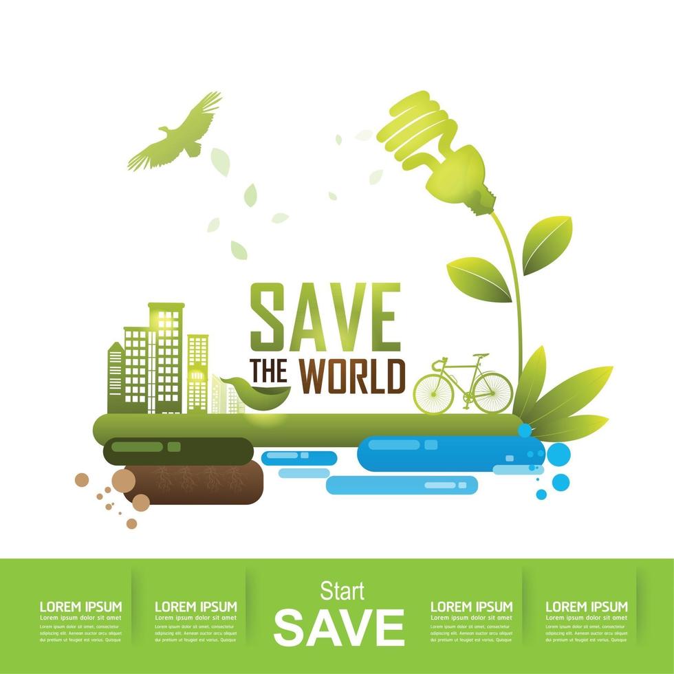 Save the world design vector