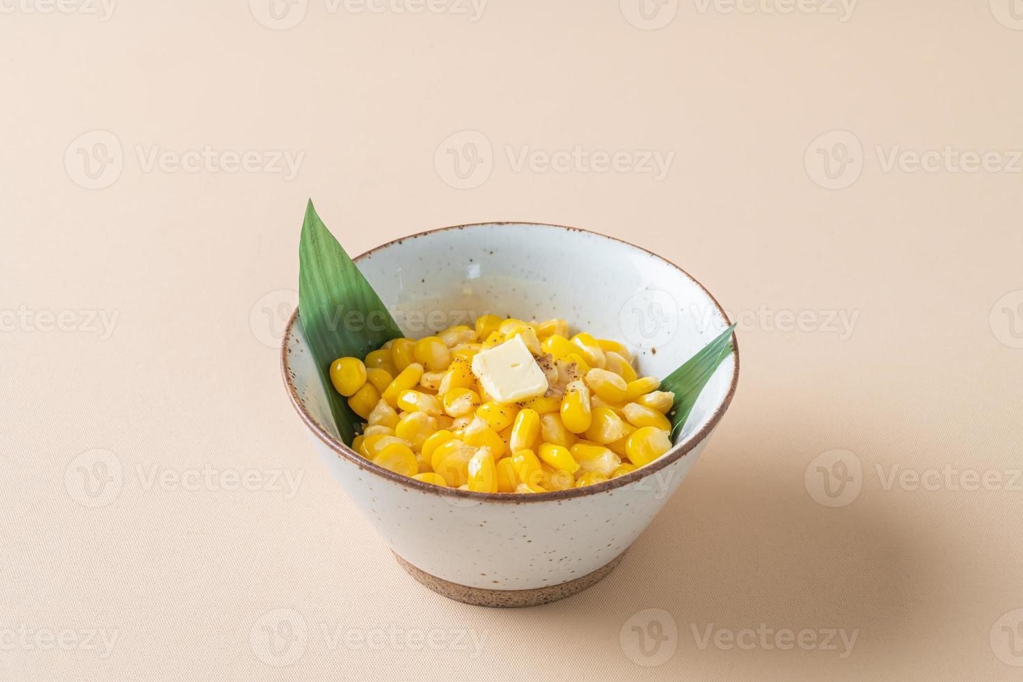 Sweet buttered corn in bowl photo